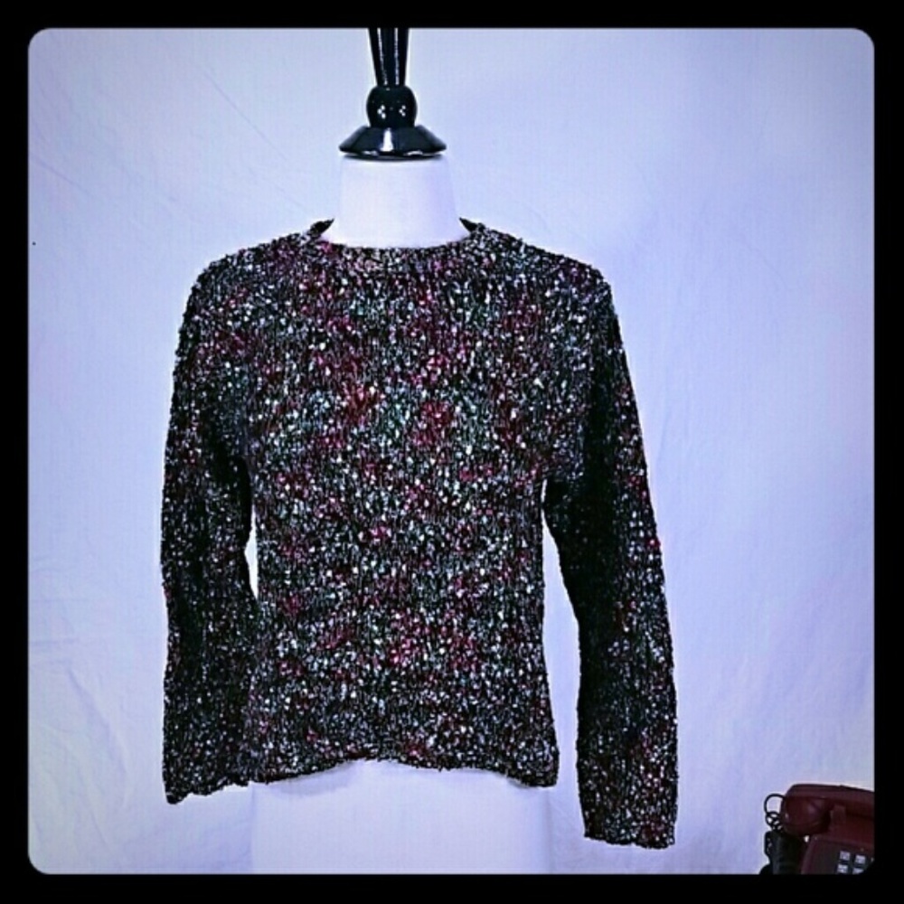 Valerie Stevens Multicolor Ribbon Sweater